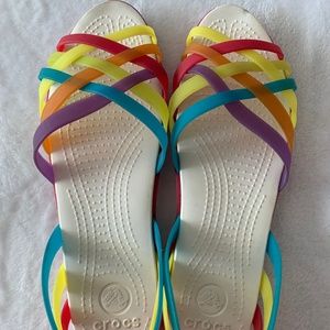 Crocs Isabella Huarache Rainbow Jelly shoes